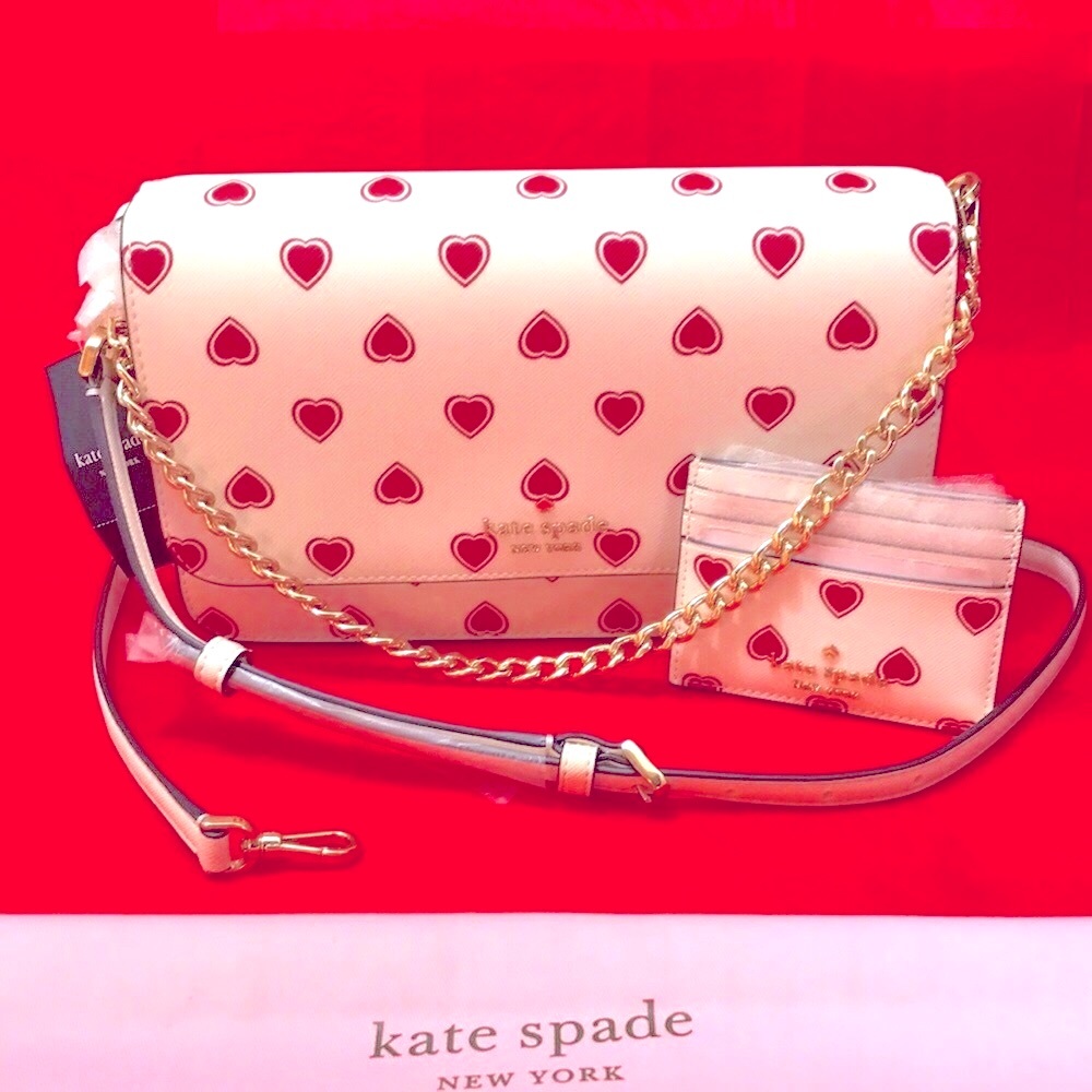 Madison Heartfelt Geo Flap Crossbody & Slim Cardholder BNWT